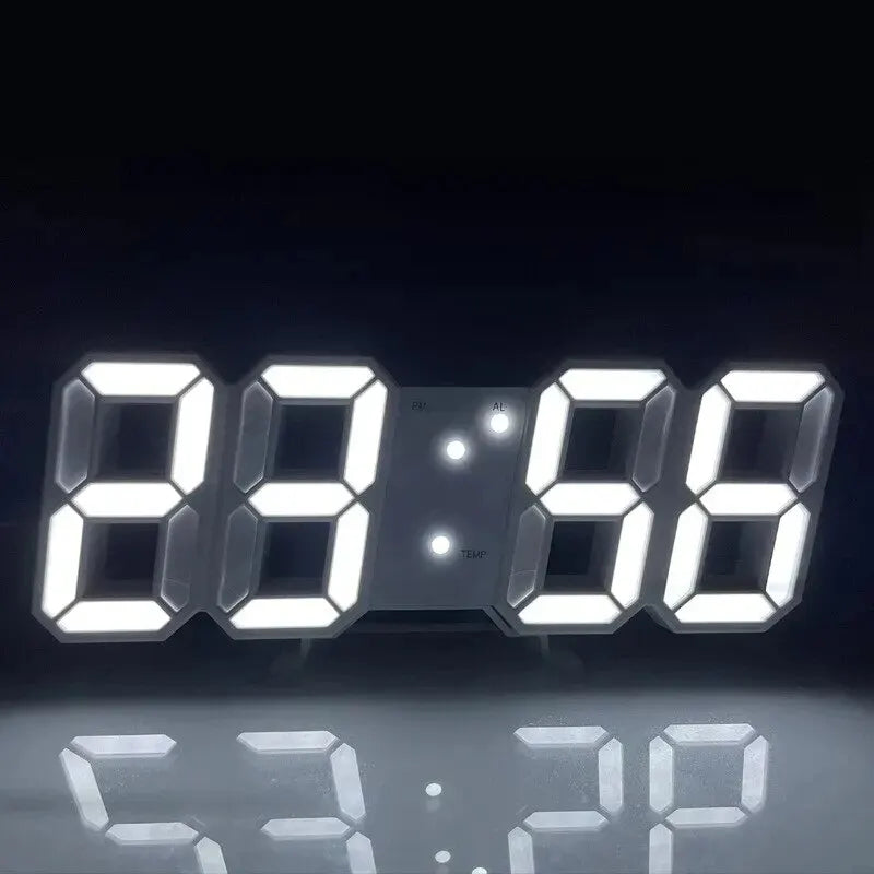 Stylish 3D LED Digital Wall Clock with USB – Perfect for Home, Office, or Bedroom Decor.