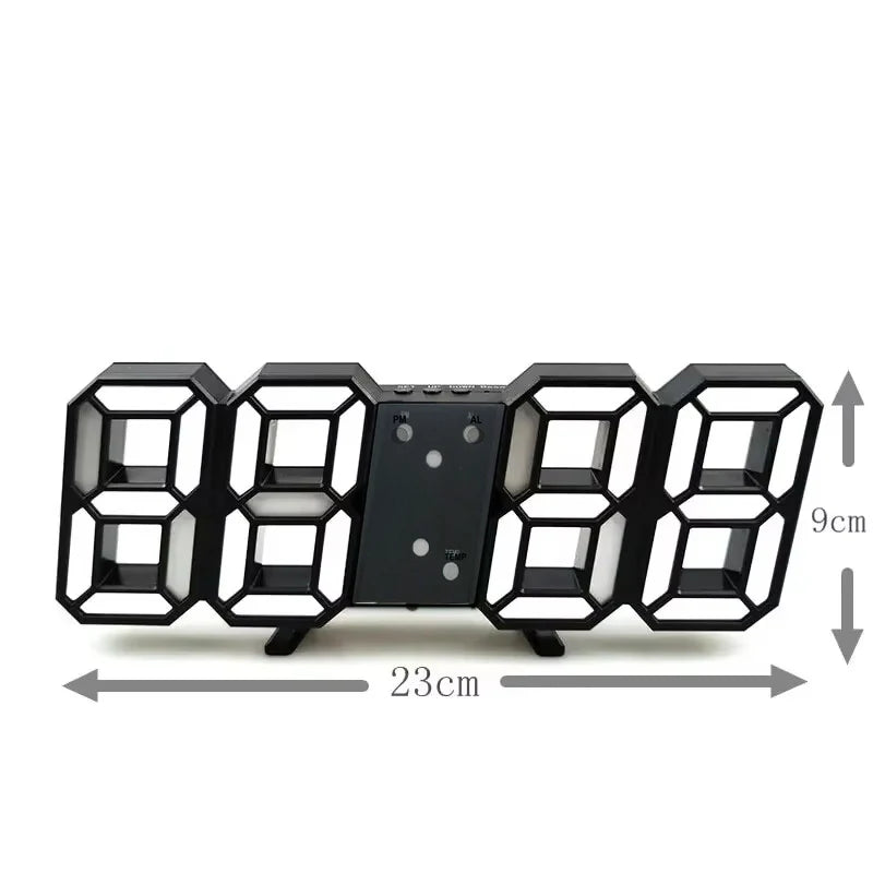 Stylish 3D LED Digital Wall Clock with USB – Perfect for Home, Office, or Bedroom Decor.